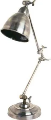 Produktbild von Casa Padrino Tischleuchte Antik Silber 11 x H 50 cm - Leuchte - Schreibtischleuchte - Büroleuchte