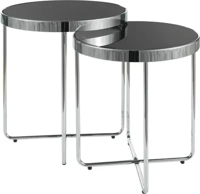 Produktbild von SAKIS Beistelltisch-Set - schwarz / chrom