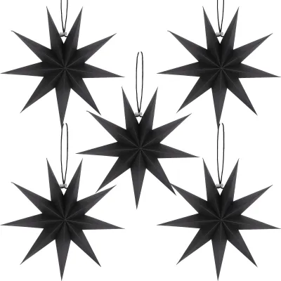 Imagen del producto de Juego de 5 estrellas de papel  para decoración navideña