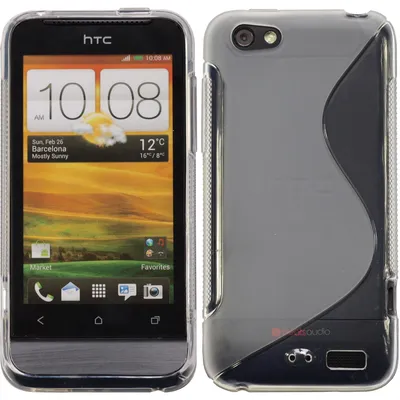 Produktbild von PhoneNatic Case kompatibel mit HTC One V - clear Silikon Hülle S-Style + 2 Schutzfolien