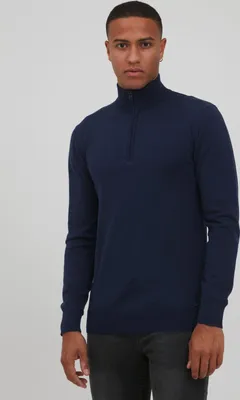 Produktbild von INDICODE IDBaddon Herren Strickpullover Troyer Feinstrick Pullover mit Stehkragen