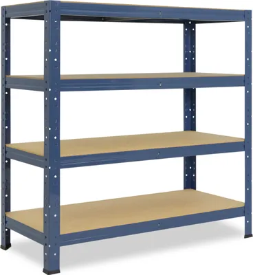 Produktbild von shelfplaza HOME 100x80x50 cm ťažký regál v modrý s 4 policami a nosnosťou 175 kg na jednu policu