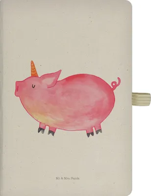 Produktbild von Mr. & Mrs. Panda Journal Einhorn Schwein - Transparent - Geschenk, Funny, Schreibbuch, Spruch, Kladde, Notizheft, Englisch, notizbuch, Unicorn, Einhörner, A5 Kariert
