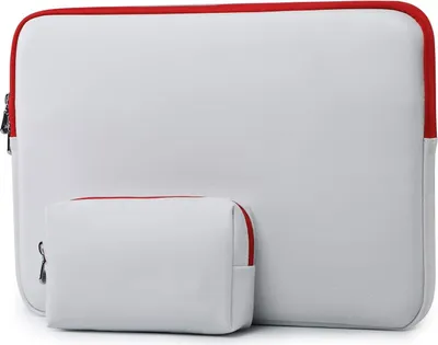 Produktbild von Laptoptasche für Tablets bis 13,5 Zoll, Weiß und Rot, Kunstleder + Tasche