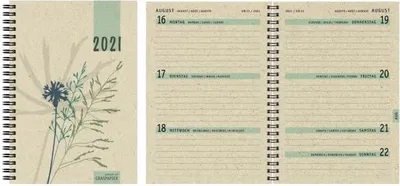 Productafbeelding van ZETTLER 609820 Spiralbuchkalender - 1 Woche / 2 Seiten, 14 x 20 cm