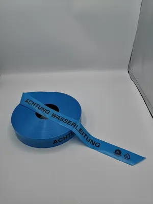 Produktbild von KELMAPLAST Trassen-Warnband 250 m Achtung Wasserleitung aus mind. 80% Regranulat Blauer