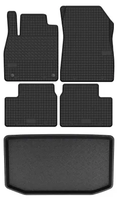 Productafbeelding van Rubberen automatten + kofferbakmat voor Nissan Micra K13 2010-2016 (hatchback) – 5-delig, zwart, op maat – Wielganizator