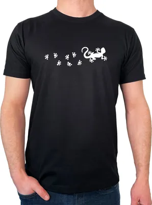 Produktbild von Huuraa Herren T-Shirt Gecko Tapsen XXL Black Bio Baumwolle Fairtrade Herrenshirt Geschenkidee
