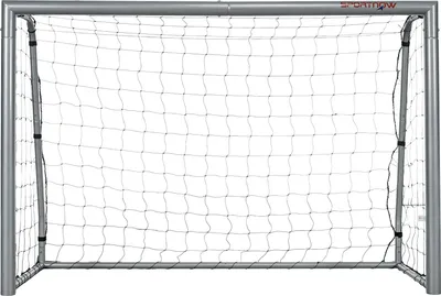 Zdjęcie produktu dla Bramka do piłki nożnej z siatką PE Bramka do piłki nożnej dla dzieci i dorosłych 240 x 85 x 160 cm Stalowa ogrodowa bramka do piłki nożnej PE Szara