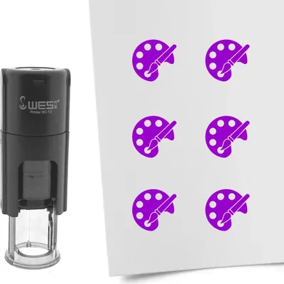 Produktbild von CombiCraft Selbstfärbender Stempel 'Malerpalette' in der Farbe Lila, Ø10mm