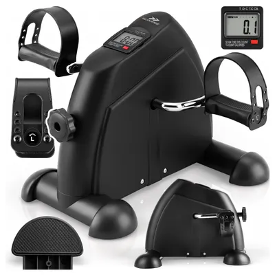 Productafbeelding van Scoopes Mini fietstrainingapparaat voor armen en benen, met LCD-display, mechanische weerstand, bidirectionele beweging en pedaaltrainer voor thuis of op kantoor