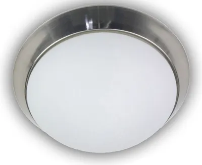 Produktbild von LED Deckenleuchte rund Opalglas matt Dekorring Nickel matt Ø45cm LED Büroleuchte