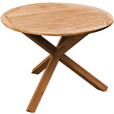 Produktbild von Teako Design Esstisch Ravenna rund Teakholz massiv 80x80x75 cm