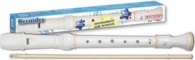 Produktbild von Bontempi Recorder, Barock, Sopran/Diskant, Wei, 3-teilig, 327 mm, 93 g