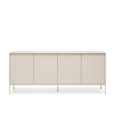Produktbild von BEAUTYSOFA | Kommode NOTO 200 cm Kaschmir, Wohnzimmer Schrank mit 4 Türen und geriffelten Fronten, Push-to-Open
