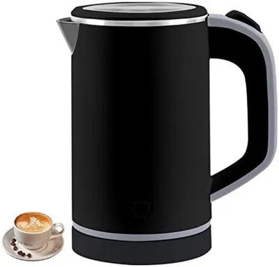 Produktbild von Mini Reise-Wasserkocher - 800ml tragbarer Wasserkocher Edelstahl Schwarz - Schnelles Kochen in 5 Minuten - kompakter Camping-Wasserkocher mit Sicherheitsfunktionen - ideal für Reisen, Arbeit und Hotel