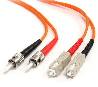 Produktbild von StarTech.com 2m Duplex Multimode 62,5/125 ST auf SC LWL / Glasfaserkabel - Orange, 2 m, OM1, ST, SC