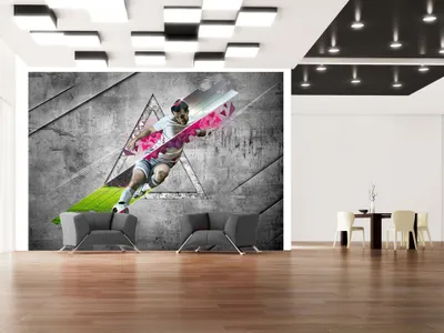 Produktbild von Vlies Fototapete Fussball 400x280 cm Tapeten Wandtapete XXL Fussballstadion Beton Kindertapete Kinderzimmer 10110907-5