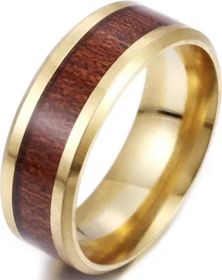 Produktbild von Prsteň Wooden-Zlatá/Tmavo Hnedá/62mm KP17193