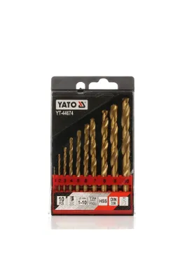 Produktbild von YATO Metallspiralbohrer-Satz YT-44674 1 2 3 4 5 6 7 8 9 10mm 245g