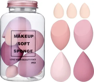 Produktbild von ECARLA Set mit 7 Make-up-Schwämmen ROSE CREAM DUO - GB06R