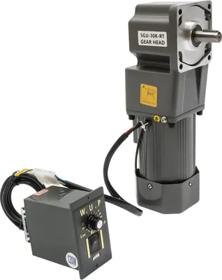 Productafbeelding van 120W motor met vermogensreductie, instelbare snelheid, overbrengingsverhouding 1:30 (30.000), 45 omwentelingen per minuut