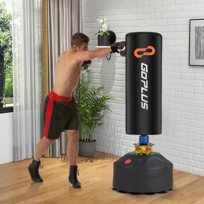 Immagine prodotto di Sacco da boxe autoportante - Sacco da boxe per kickboxing, sacco da allenamento, sacco da pugilato - Sacco da boxe autoportante nero