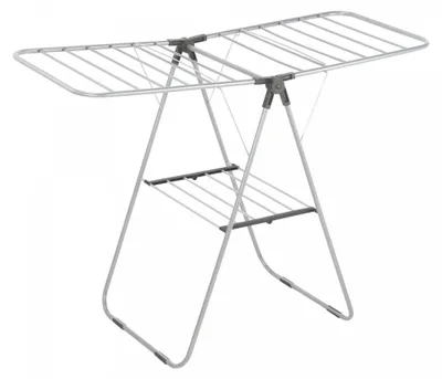 Image de Herzberg HG-04494 : Étagère à linge pliable en acier, à 2 niveaux