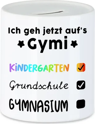 Produktbild von Ich Geh Jetzt Aufs Gymnasium Spardose  Checkliste 5. Klasse Gesamtschule Gymi Geschenkidee