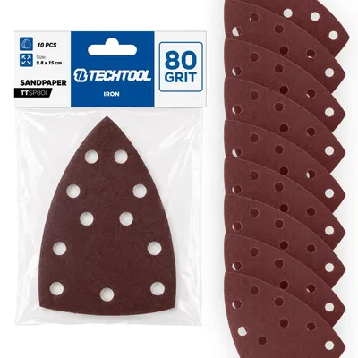 Obrázok produktu pre TECHTOOL TTSP80I brúsne papiere P80 150 × 98 mm, 10 ks