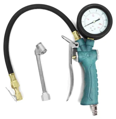 Obrázok produktu pre Hustič pneumatík 0-16 bar, pre auto a nákladné auto, manometer otočný o 360 stupňov, stlačený vzduch