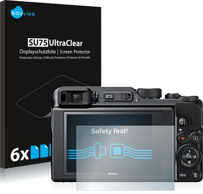 Produktbild von 6x Für Nikon Coolpix A1000 Schutzfolie Savvies Displayschutz Display Schutz Folie Klar Transparent