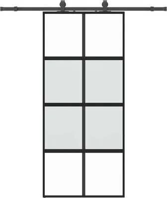Zdjęcie produktu dla vidaXL Drzwi przesuwne z okuciem czarne 90x205 cm szkło hartowane