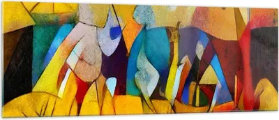 Produktbild von Bilder auf glas - Abstraktion modern - 140x50cm - Glasbilder - Wandbilder - Kunstdruck - zum Aufhängen bereit - Wanddekoration aus Glas - Glas Bilder - Wandbild auf Glas - Einteilig - GAB140x50-3455