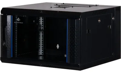 Produktbild von Rockstable 6 HE 19" Wandschrank mit Glastür, Wandmontiertes Regal, 6U, 60 kg, Sperrschloss, Schwarz