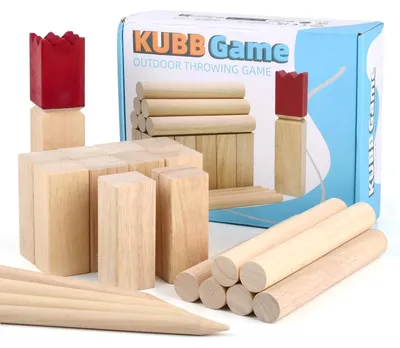 Produktbild von Kubb Holz Wurfspiel 22-teilig, Massivholz, für Outdoor Spielzeug