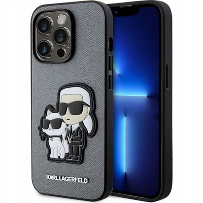 Produktbild von Etui Karl Lagerfeld Klhcp14Lsankcpg Na Iphone 14 Pro Hardcase - Srebrne Saffiano Karl&Choupette