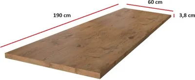 Produktbild von Arbeitsplatte 190 cm 38 mm Küchenzeile Küchenblock Eiche Lancelot Küche Vigo