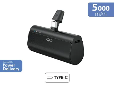 Image de Powerbank 5000mAh USBC PD connecteur intégré Noir