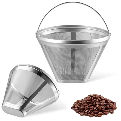 Kaffeefilterkorb aus Edelstahl, wiederverwendbar, 8-12 Tassen