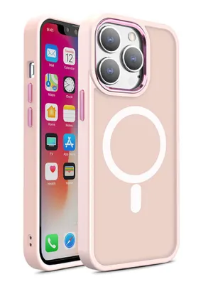 Produktbild von HQWear Color Matte Hlle fr iPhone 15, MagSafe-kompatibel, Pink