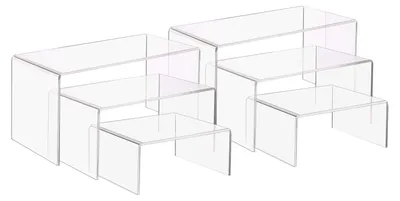 Produktbild von Omgoods – Schmuckständer, U-förmig – 3 Ebenen – Acryl-Halter – 6 Stück – Ausstellungsbrett – 12,5/16/20 cm – Vitrinenständer