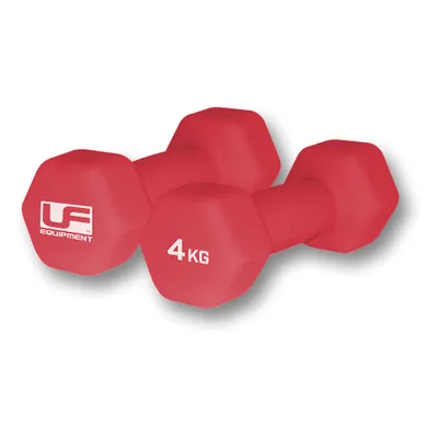 Produktbild von Urban Fitness Hanteln Hex Neopren rot - 2 x 4kg Fitness Set