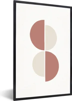 Produktbild von MuchoWow® Gerahmtes Poster Minimalismus - Abstrakt - Pastell 60x90 cm - Poster mit Schwarzem Bilderrahmen Wandposter Rahmen Foto Bilder - Kunst