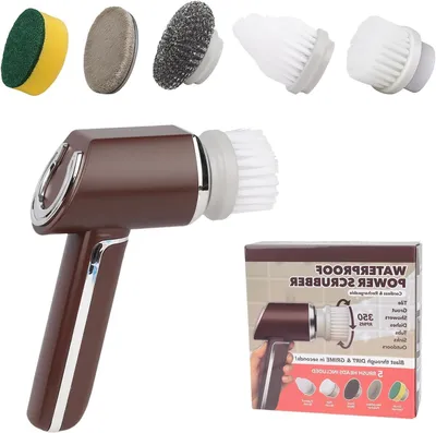 Image de Brosse de nettoyage électrique - Brosse de nettoyage - Nettoyage de salle de bain - Fonction de brossage puissante - 22,5 cm - Blanche