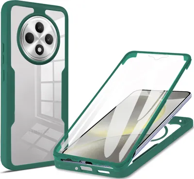 Produktbild von Schutzhülle für Oppo Reno12 F 5G/ Reno12 F 4G, Eingebautem Displayschutz 360 Grad Komplettschutz Handyhülle Grün