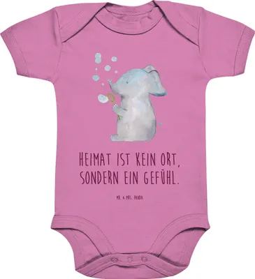 Produktbild von Mr. & Mrs. Panda Strampler Baby Elefant Seifenblasen 6. - 12. Monat - Bubble Gum Pink - Geschenk, Elefanten, Babybody, babykleidung body, Kurzarmbody, Liebesspruch, Liebe