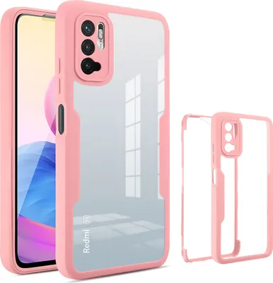 Image de Redmi Note 10 5G Housse de protection, Protection d'écran intégrée 360 degrés Housse de protection complète pour Xiaomi Redmi Note 10 5G Rose