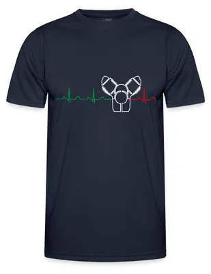 Produktbild von Spreadshirt Motorrad Rundmotor Heartbeat Italien Funktionsshirt Herren, L, Navy