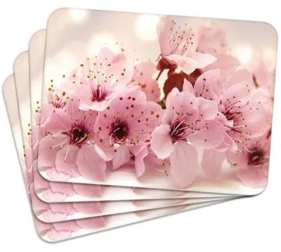 Produktbild von MG Design Set aus 4 Kork-Platzsets - Flower 1 - 30 x 40 cm - hitzebeständig & abwischbar, mit Korkrückseite